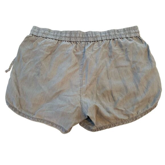 Gap 1969 Elastic Waist Drawstring Chambray Pull-on Shorts Gray Small - Picture 2 of 4